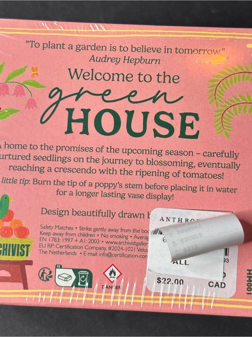 Anthropologie Greenhouse House Matches by Archivist Great Stocking Stuffer New - Picture 13 of 16